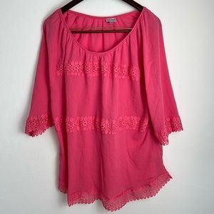 Avenue Top Size 26/28 pink casual tunic boho spring Easter top